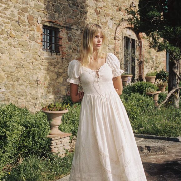Christy Dawn The Madeline Dress Pearl (White) Large Excellent Condition - Picture 1 of 7